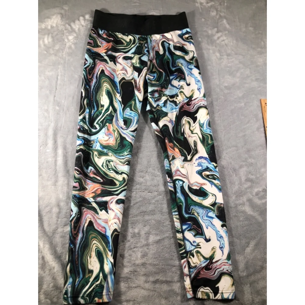 Nike Multicolor Marble Print Leggings - Black Waistband